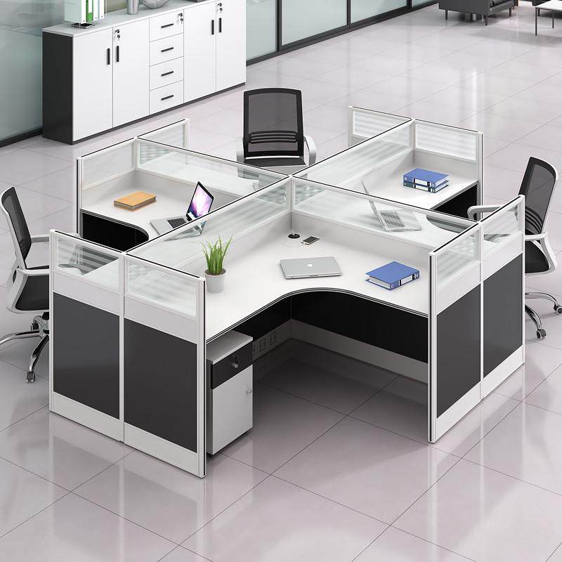 办公桌职员桌现代办公室家具员工工位卡座2/4/6人位办公桌椅组合