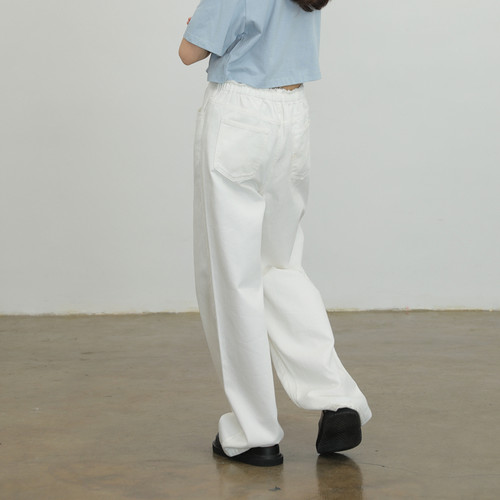 AIRIQI奥莱女装破洞牛仔裤薄款休闲直筒阔腿显瘦长裤AI42NC054 - 图1