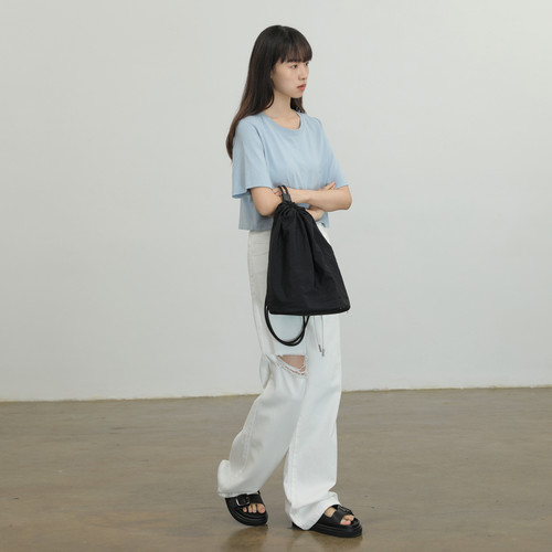 AIRIQI奥莱女装破洞牛仔裤薄款休闲直筒阔腿显瘦长裤AI42NC054 - 图2