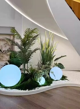 仿真植物造景硅胶围栏围条挡水条室内绿植围边围挡阳台遮挡线底座