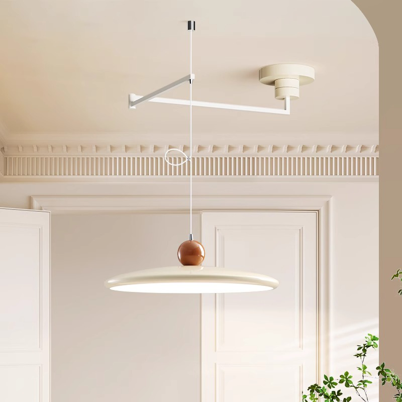 飞碟可移位移动摇臂餐厅吊灯2024新款奶油风餐桌灯简约现代吧台灯,淘宝优惠券,粉丝福利购,淘宝优惠卷