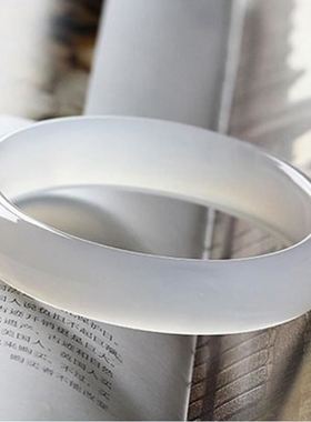 新疆和田玉纯天然白玉羊脂玉手镯女款纯天然女子 旺夫玉手镯手链