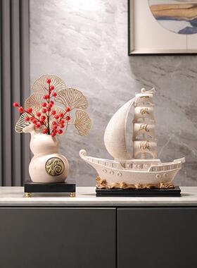 一帆风顺帆船摆件家居高档客厅办公室桌酒柜装饰品领导高端大气
