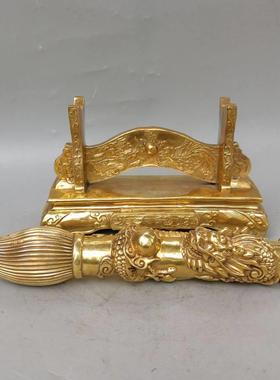 纯铜大笔毛笔摆件店铺开业礼品大气招财毛笔大笔家居装饰