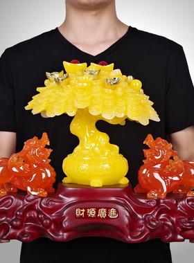 大号招财貔貅摆件摇钱树皮丘工艺品办公室业礼品客厅酒柜装饰品