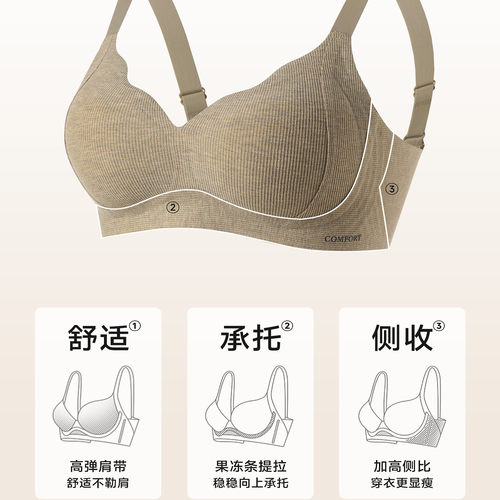 无痕秋冬收副乳防外扩上托无钢圈软支撑文胸罩内衣女小胸聚拢6639 - 图1