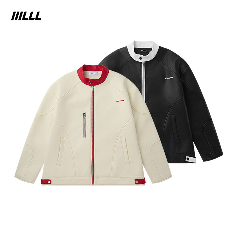 IIILLL童锦程PU皮衣外套男宽松撞色复古内里夹棉潮牌情侣上衣夹克,淘宝优惠券,粉丝福利购,淘宝优惠卷