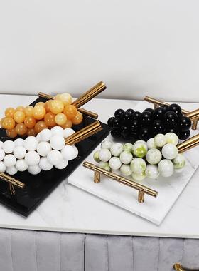 天然大理石葡萄摆件家居饰品桌面样板间装饰石材装修创意北欧简约