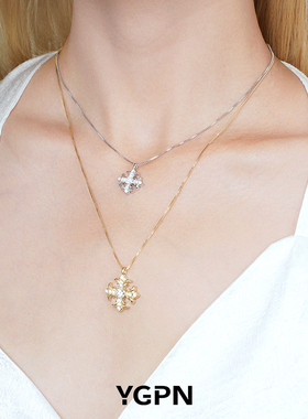 纯银鸢尾花项链女轻奢高级感