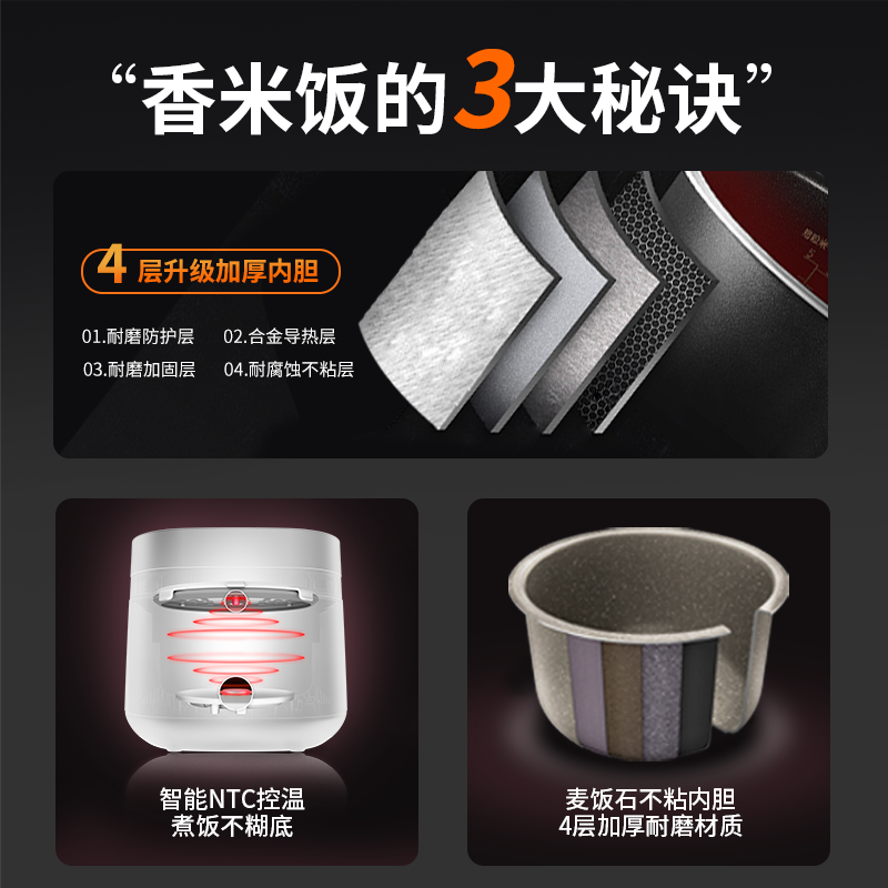 飞利浦迷你电饭煲小容量家用多功能电饭锅1-2-3人官方正品旗舰
