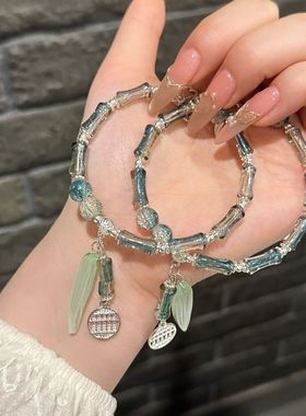 中式竹节蝴蝶手链小红书同款