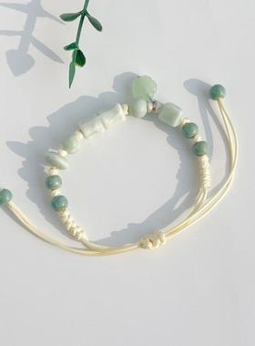 景德镇豆青绿竹节陶瓷手链