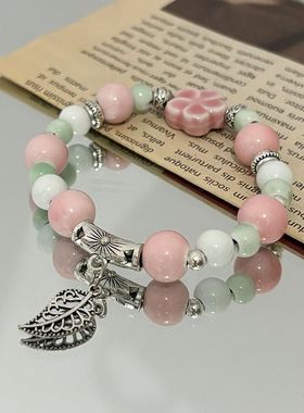 新中式陶瓷手链女景德镇陶瓷手串