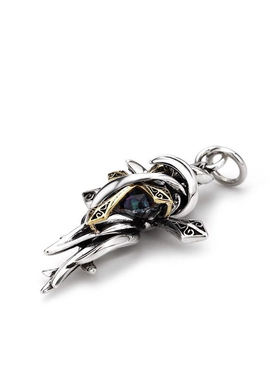 蔓藤双层十字架吊坠项链复古个性小众设计酷炫潮男士项链挂饰饰品