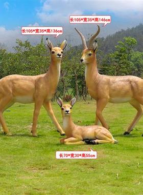 户外园林大型藏羚羊玻璃钢雕塑园林楼盘小品花园仿真动物模型摆件