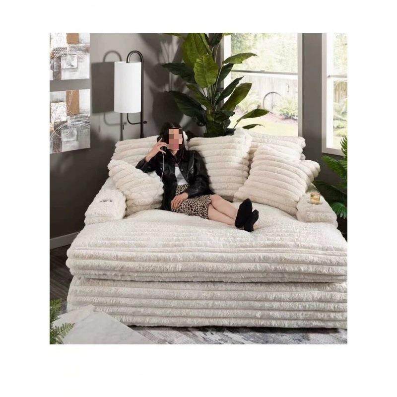 北欧轻奢懒人粗条绒沙发巨大坐深可拆洗民宿简约客厅阳台卧室沙发,淘宝优惠券,粉丝福利购,淘宝优惠卷