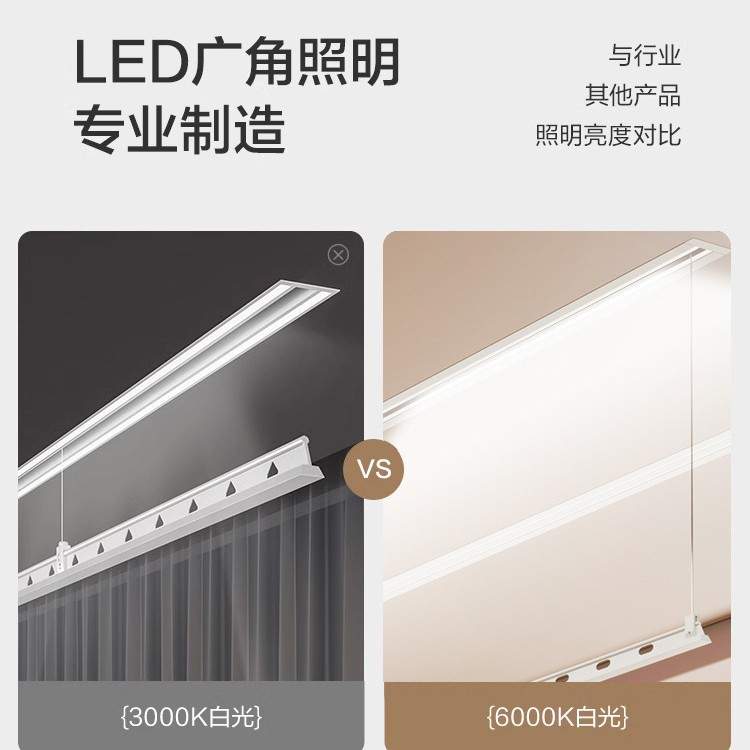 可加高电动晾衣架家用智能遥控阳台升降隐形晾衣杆升降式照明 - 图1