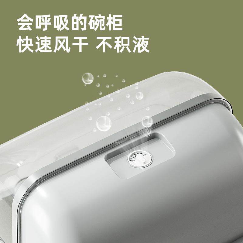 特大号碗柜塑料带盖厨房放碗碟沥水架装碗箱家用餐具收纳箱置物1 - 图1