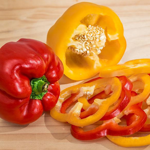 【YIKECAI】红黄彩椒500g 灯笼椒甜辣椒新鲜生吃圆椒沙拉蔬菜食材 - 图1