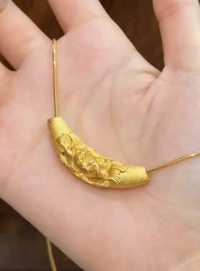 中国风弯管牡丹项链百搭显贵