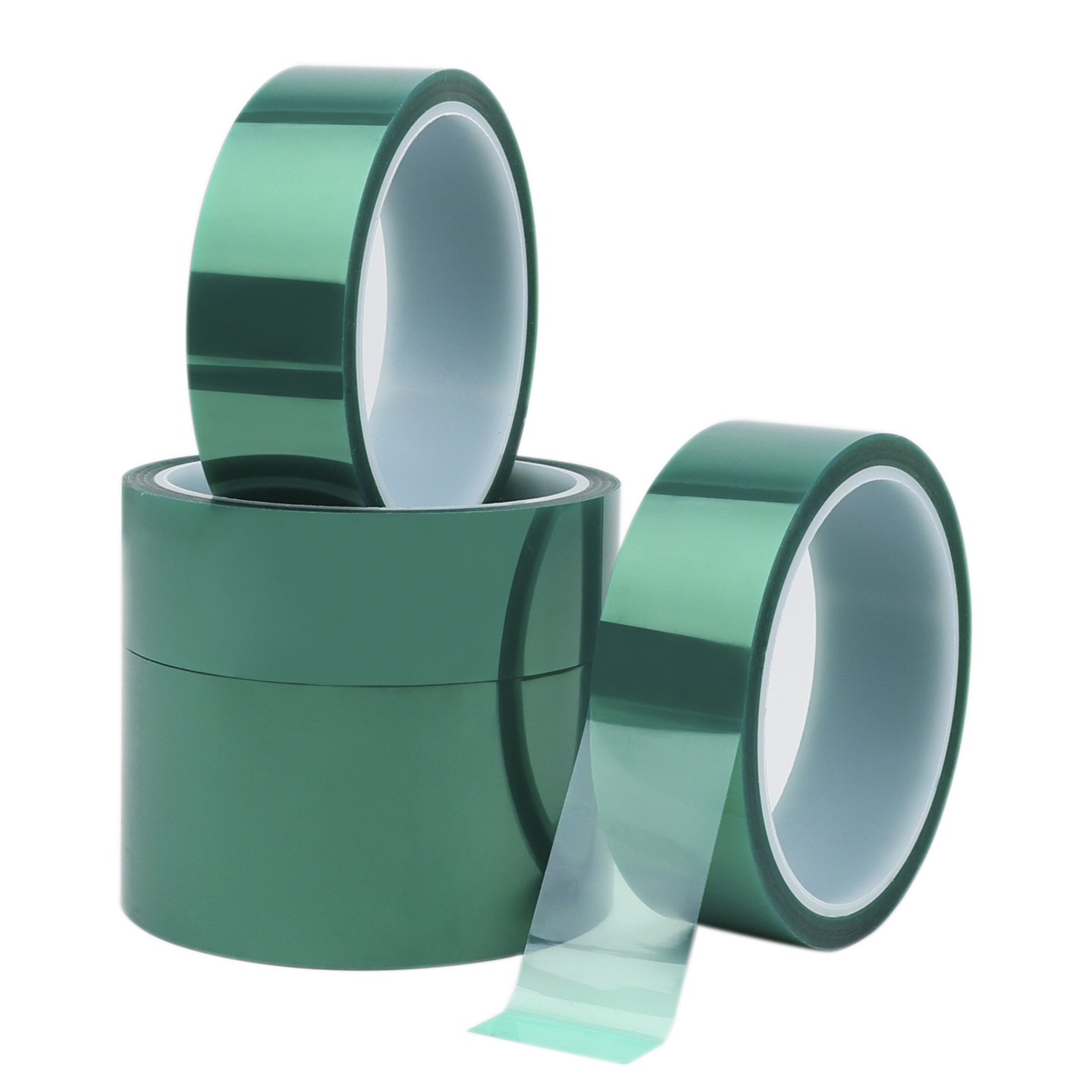 PET绿色耐高温胶带PCB线路板电镀汽车烤漆门窗喷涂喷塑烤漆无痕遮蔽胶带高粘度不留胶耐磨耐酸碱绝缘保护膜 - 图3