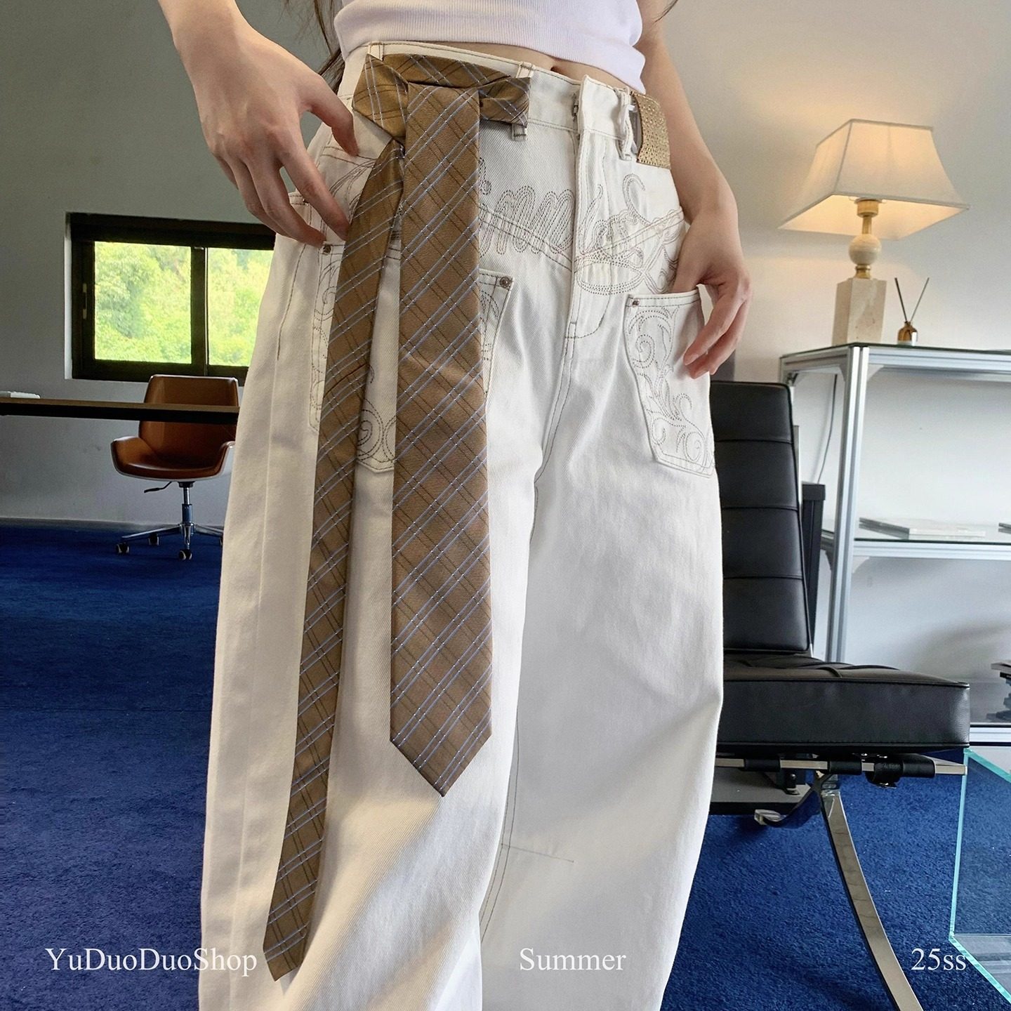 2025秋冬美拉德复古波点领带女棕色老钱风长条丝巾时髦辣妹腰带潮,淘宝优惠券,粉丝福利购,淘宝优惠卷