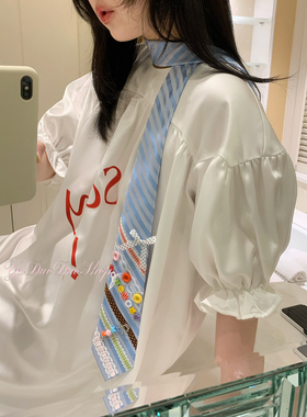 原创diy多巴胺纽扣设计手打领带