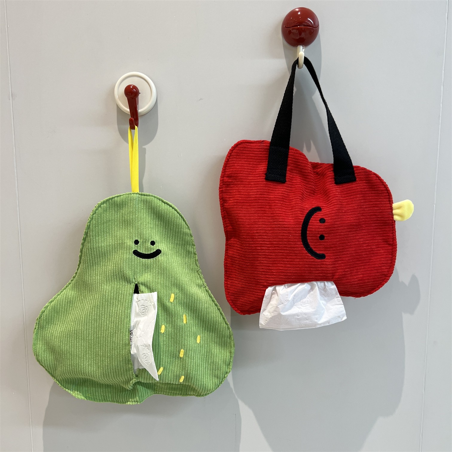 可爱苹果梨纸巾袋壁挂式抽纸盒卫生间收纳悬挂纸抽盒车载纸巾袋 - 图2