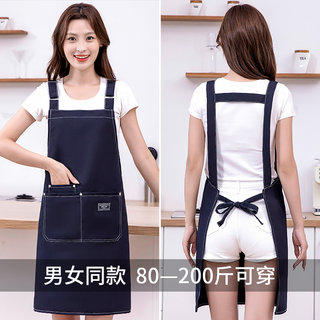 帆布防水围裙餐饮定制logo印字女