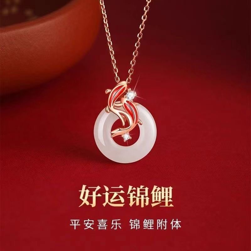 好运锦鲤平安扣女银手链高级感生日礼物送女朋友姐妹闺蜜实用轻奢