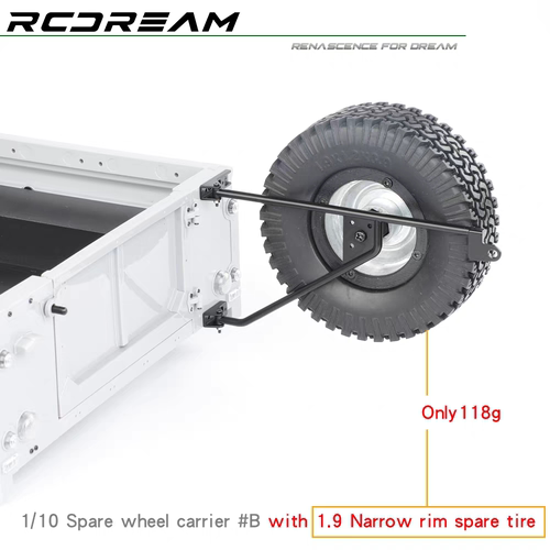 RCDream 备胎支架B款 RD110 RD90 RC4WD D90 1/10皮卡 #D1C14-B - 图2