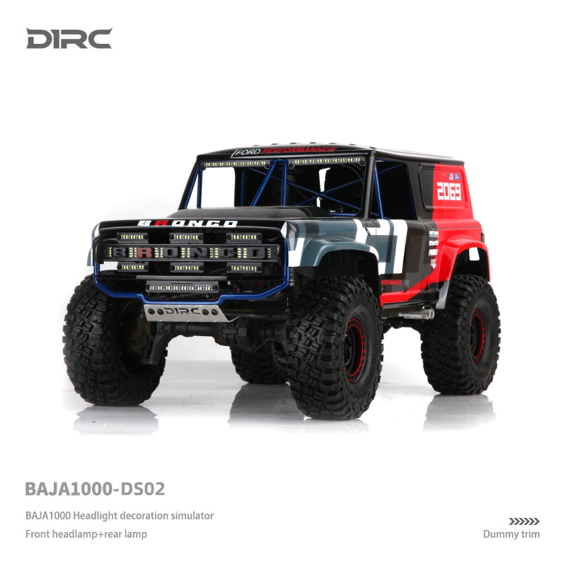 D1RC TRX4 巴哈BAJA1000钛合金管架 专用前脸大灯 车壳仿真件 - 图3