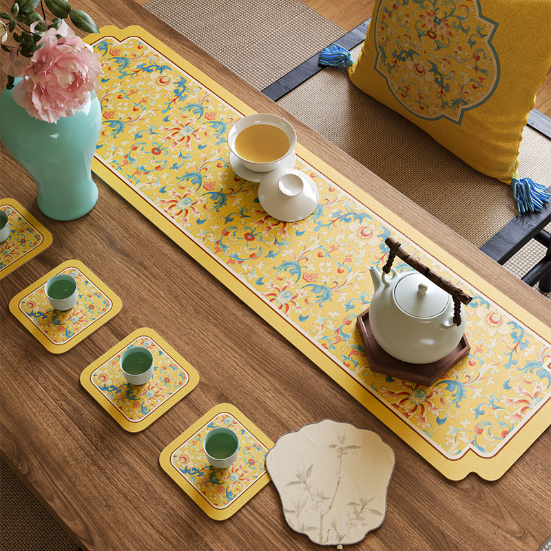 玉黛春新中式茶席桌旗茶垫布吸水台布防水杯垫子长条茶高端台布,淘宝优惠券,粉丝福利购,淘宝优惠卷