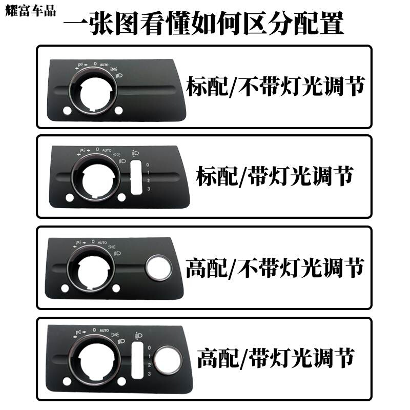 适用奔驰E级大灯开关盖板E230E280W211大灯开关旋扭调节饰盖面板 - 图1