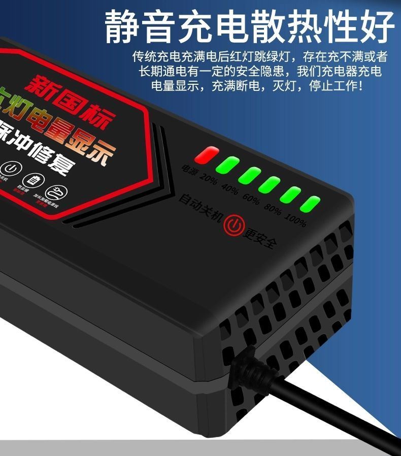 自动0断电两轮轮电动车电瓶三车充电器8V6V742V超级快充电G50798-图3