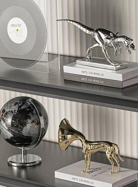 意式轻奢高档展示柜软装摆件样板间电视酒柜地球仪音响高级感摆设