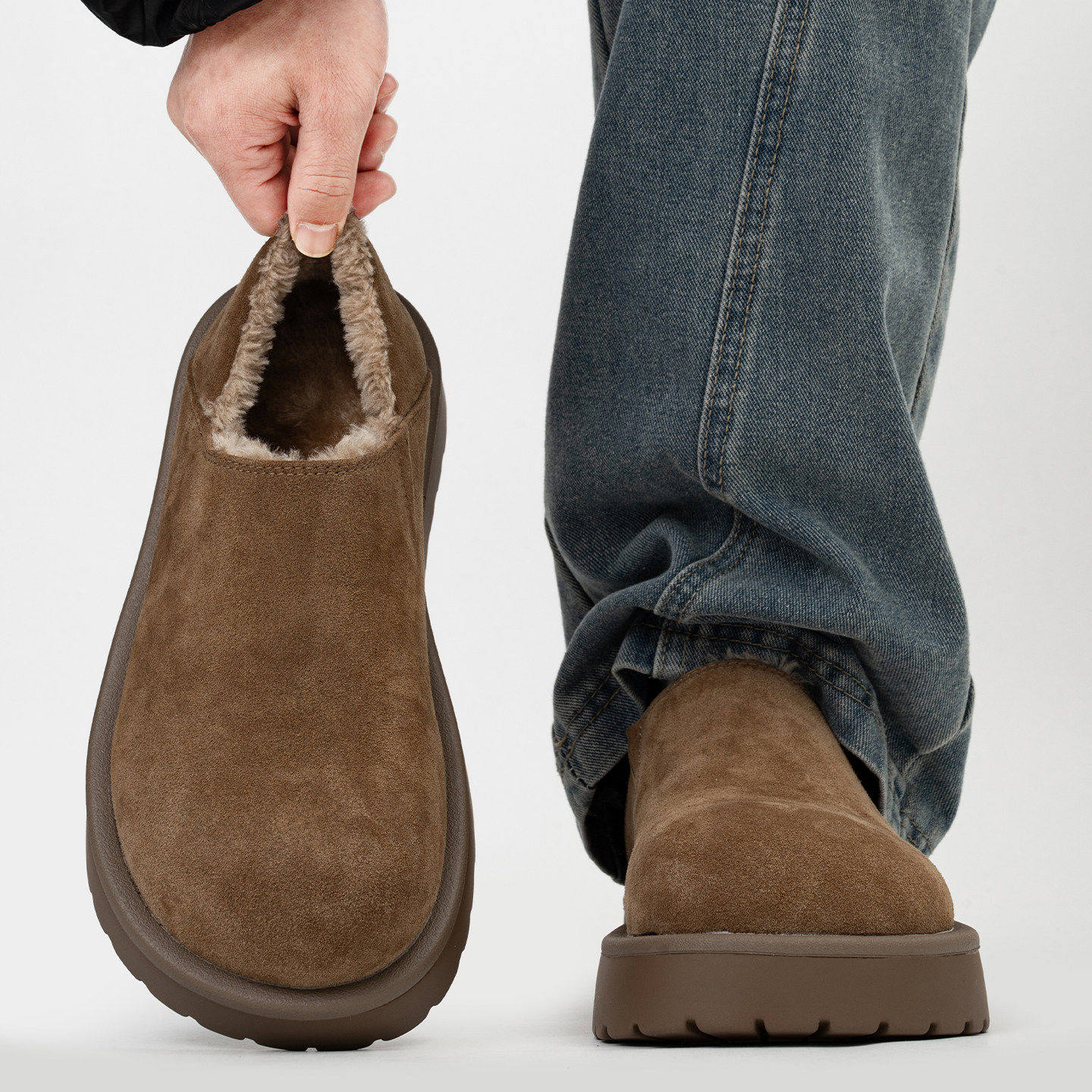 厚底大头乐福鞋男豆豆鞋加绒保暖增高全包勃肯鞋雪地靴小土豆棉鞋,淘宝优惠券,粉丝福利购,淘宝优惠卷