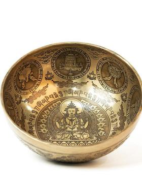 空铜颂钵梵音碗尼泊尔手工铜钵瑜伽静心音钵盂装饰摆件