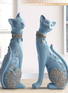 可爱猫咪装饰品摆件创意家用客厅电视柜摆饰北欧玄关桌面动物摆饰