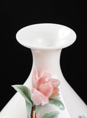 东方泥土花开富贵花瓶陶瓷花摆件客厅插花现代轻奢卧室艺术装饰品