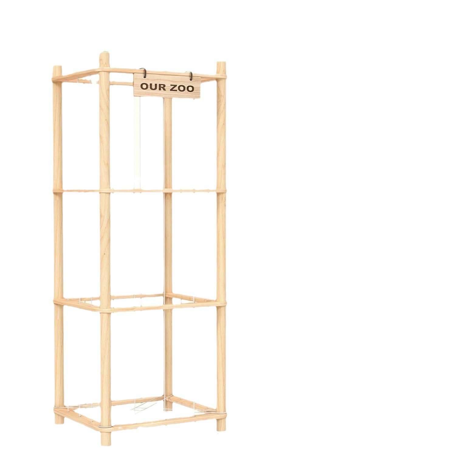 木制实木玩偶收纳架宝宝毛绒玩具客厅动物玩具填充箱实木存储架 - 图0