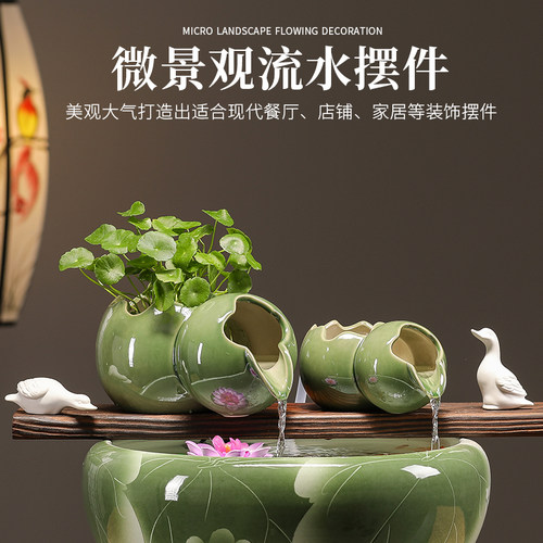 鱼缸造景摆件古法养鱼过滤器流水循环陶罐庭院生态缸造景全套配件 - 图3