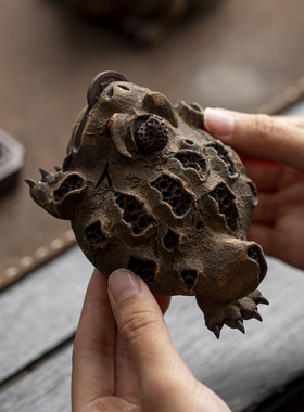 陈洪军宜兴紫砂茶宠摆件招财红眼树皮金蟾装饰礼品可养全手工茶玩