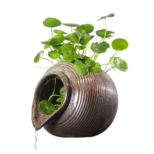 循环流水陶瓷罐古法养鱼生态大鱼缸瀑布装饰造景摆件diy全套配件 - 图3