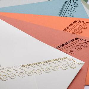 李想西式三角信封镂空雕刻信封制作贺卡请柬邀请函花边信封袋