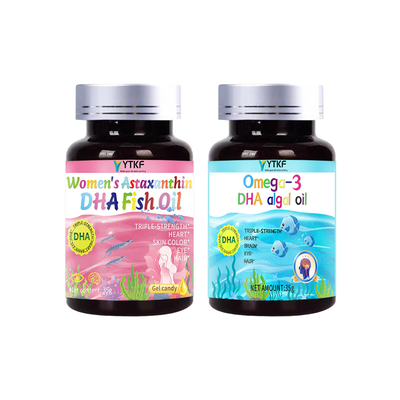 YTKF Omega-3 Astaxanthin鱼油DHA藻油&虾青素油官方旗舰店正品