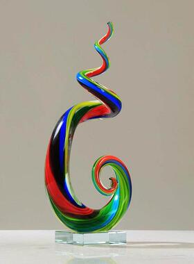 锦瑟家居抽象异形彩色摆件轻奢客厅样板间餐桌酒店桌面玄关装饰品