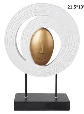 北欧简约软装玄关摆件办公室树脂工艺品样板房酒店抽象饰品摆设品