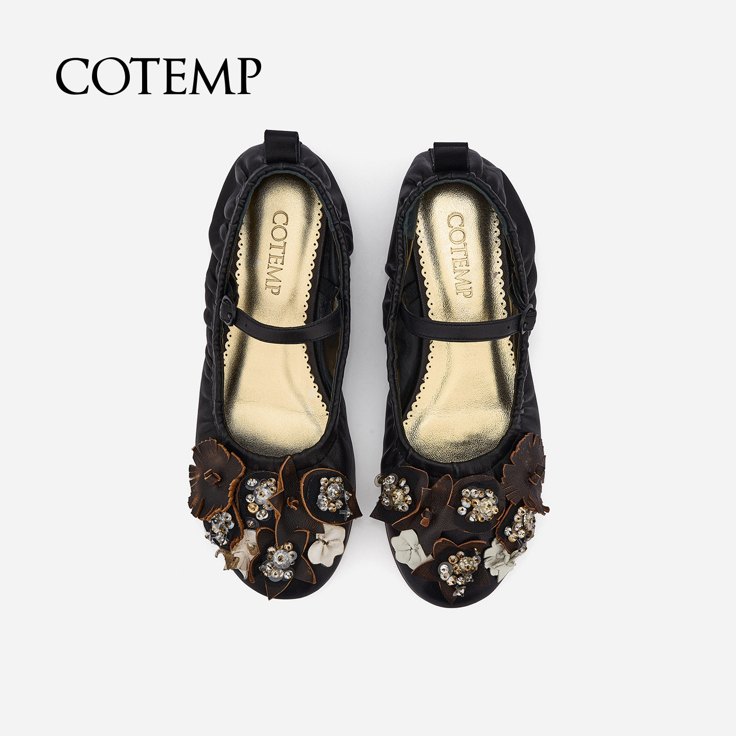 【明星同款】cotemp Ceol Mazzetto25FW花朵钉珠奶奶鞋玛丽珍鞋女,淘宝优惠券,粉丝福利购,淘宝优惠卷