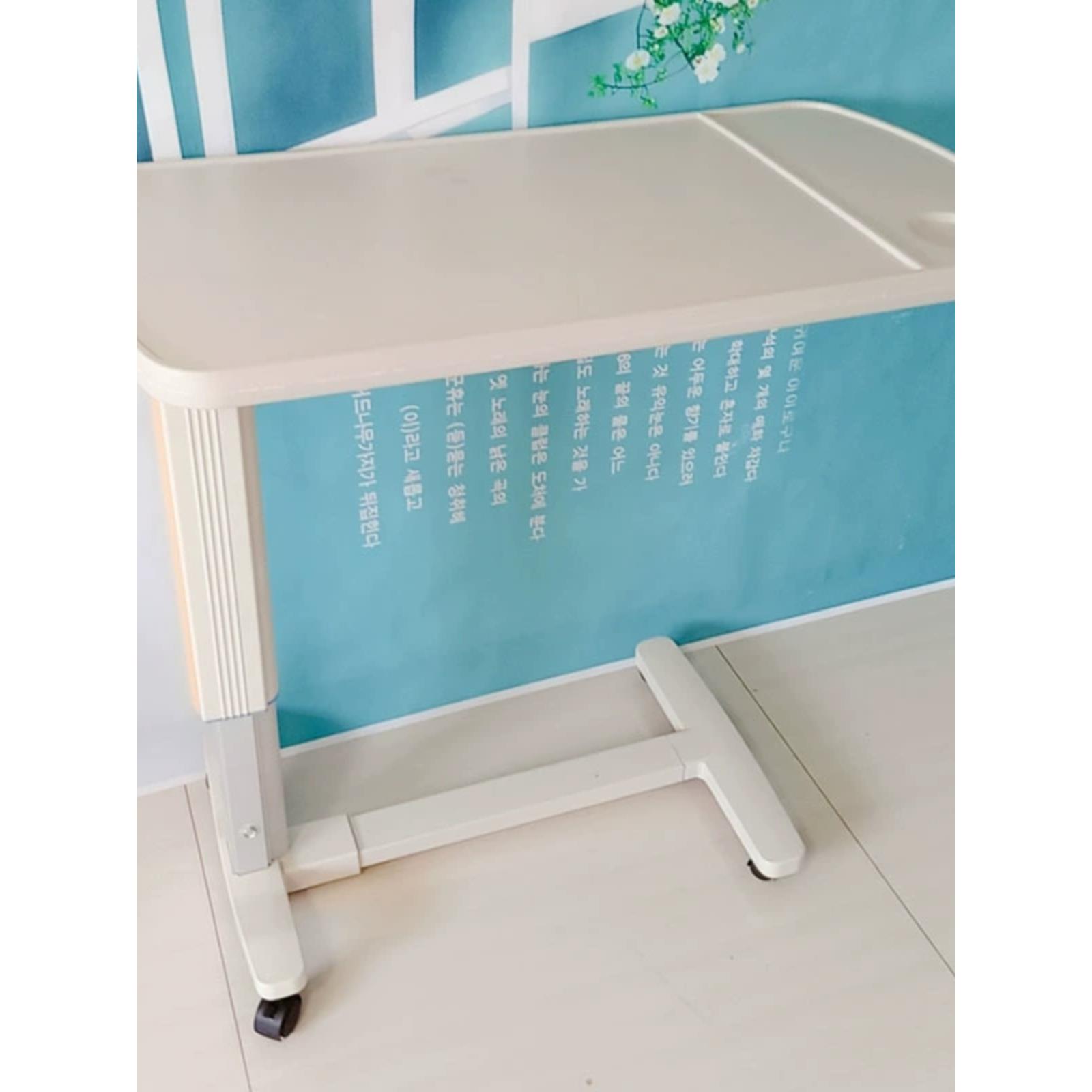 abs升降老人餐桌带轮护理桌 过床桌笔记本电脑床边桌医用移动餐桌 - 图2